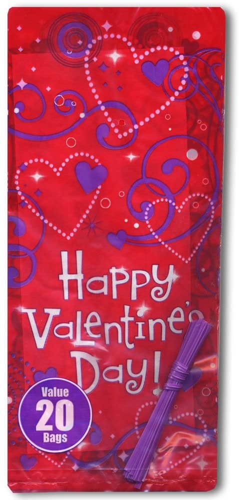 Amscan Happy Valentine's Day Loot Cello Bag (20 count)