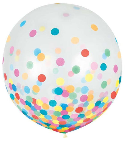 Amscan Latex Multicolor Confetti Filled 24″ Latex Balloon