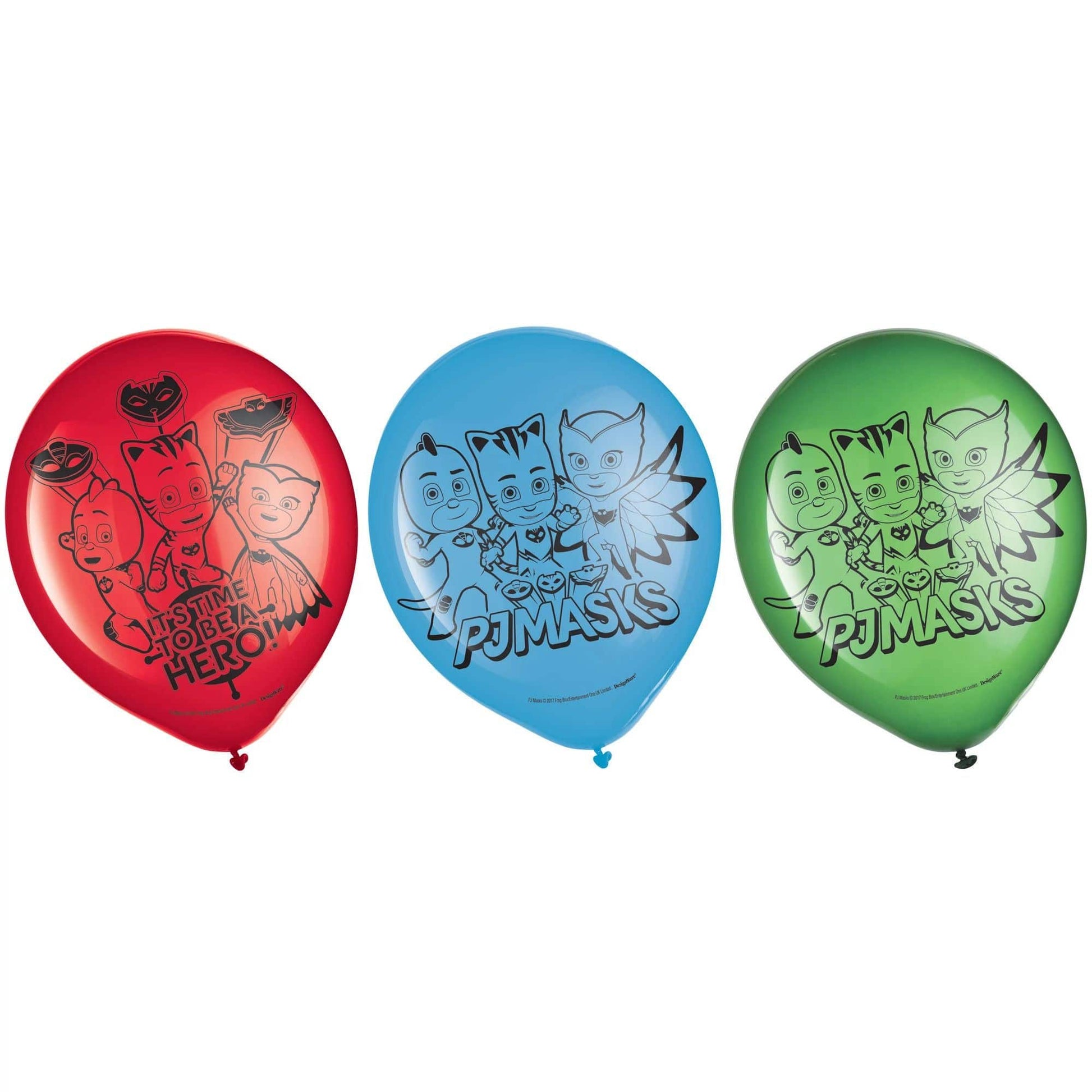 Amscan Latex PJ Masks 12" Latex Balloons (6 Count)