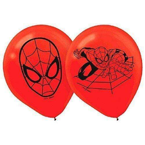 Amscan Latex Spider Man 12" Latex Balloons (6 Count)