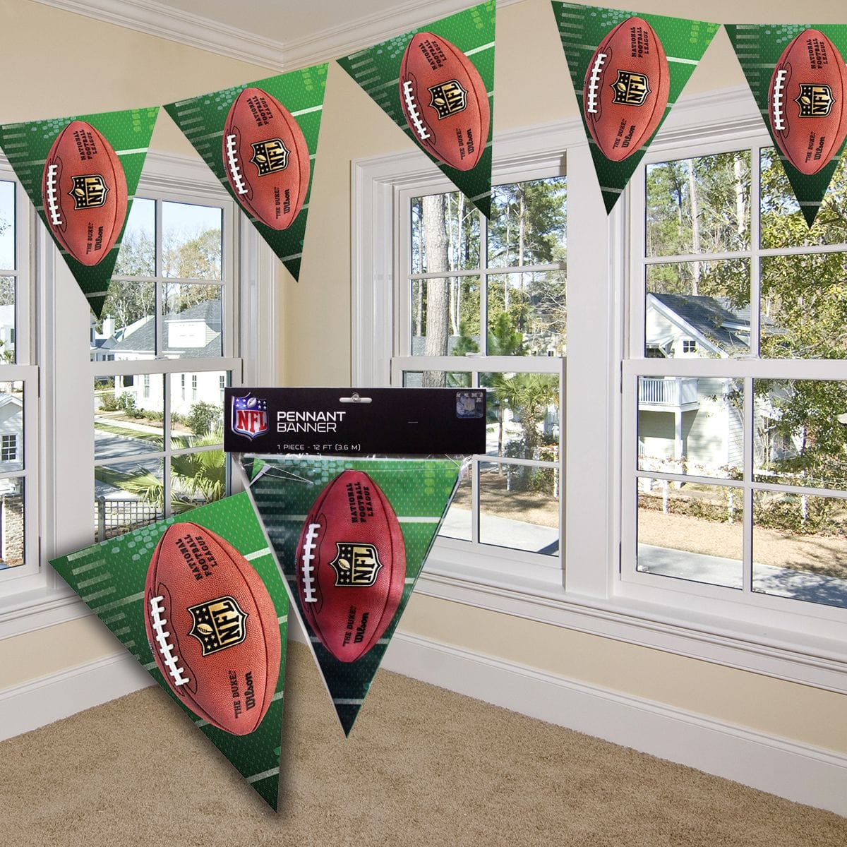 Amscan NFL Football 12 foot Pennant Banner