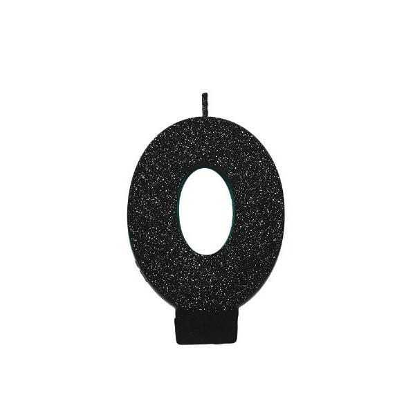 Amscan Party Supplies #0 Black Glitter Candle