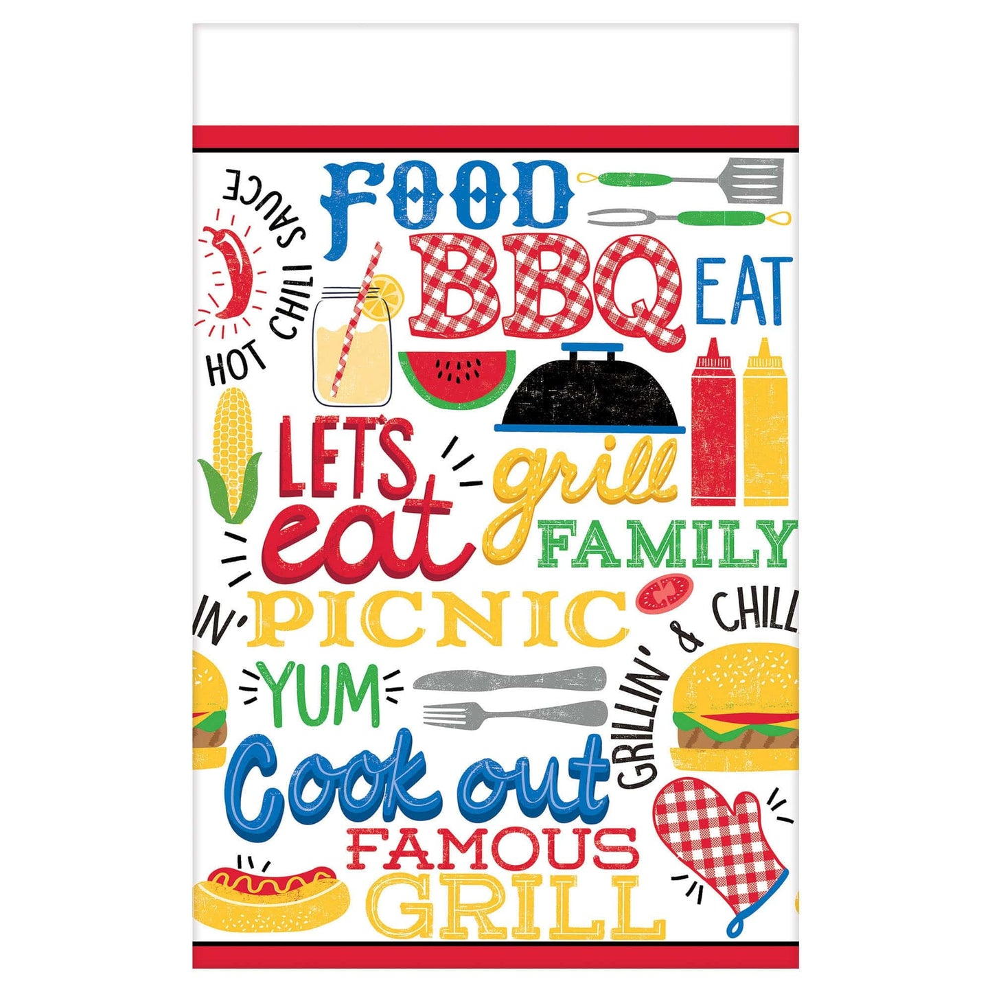 Amscan Party Supplies BBQ Picnic Table Cover