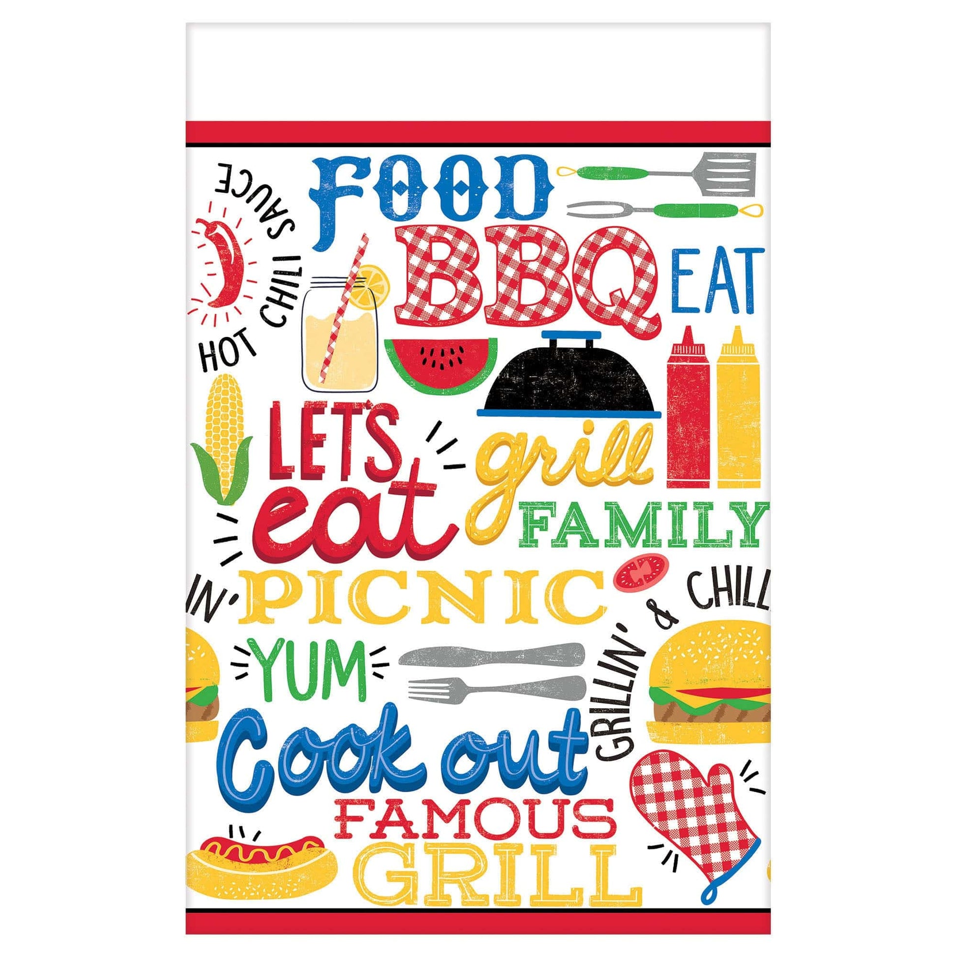 Amscan Party Supplies BBQ Picnic Table Cover