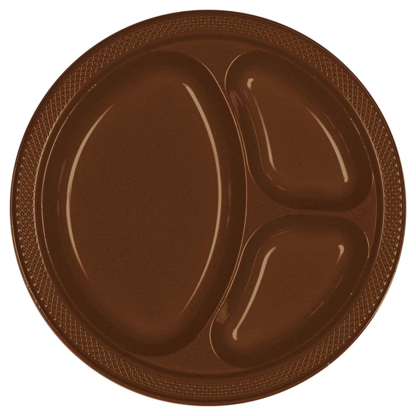 Amscan Party Supplies Choc Bwn 10.25in Divided Plates 20ct 25″ (20 count)