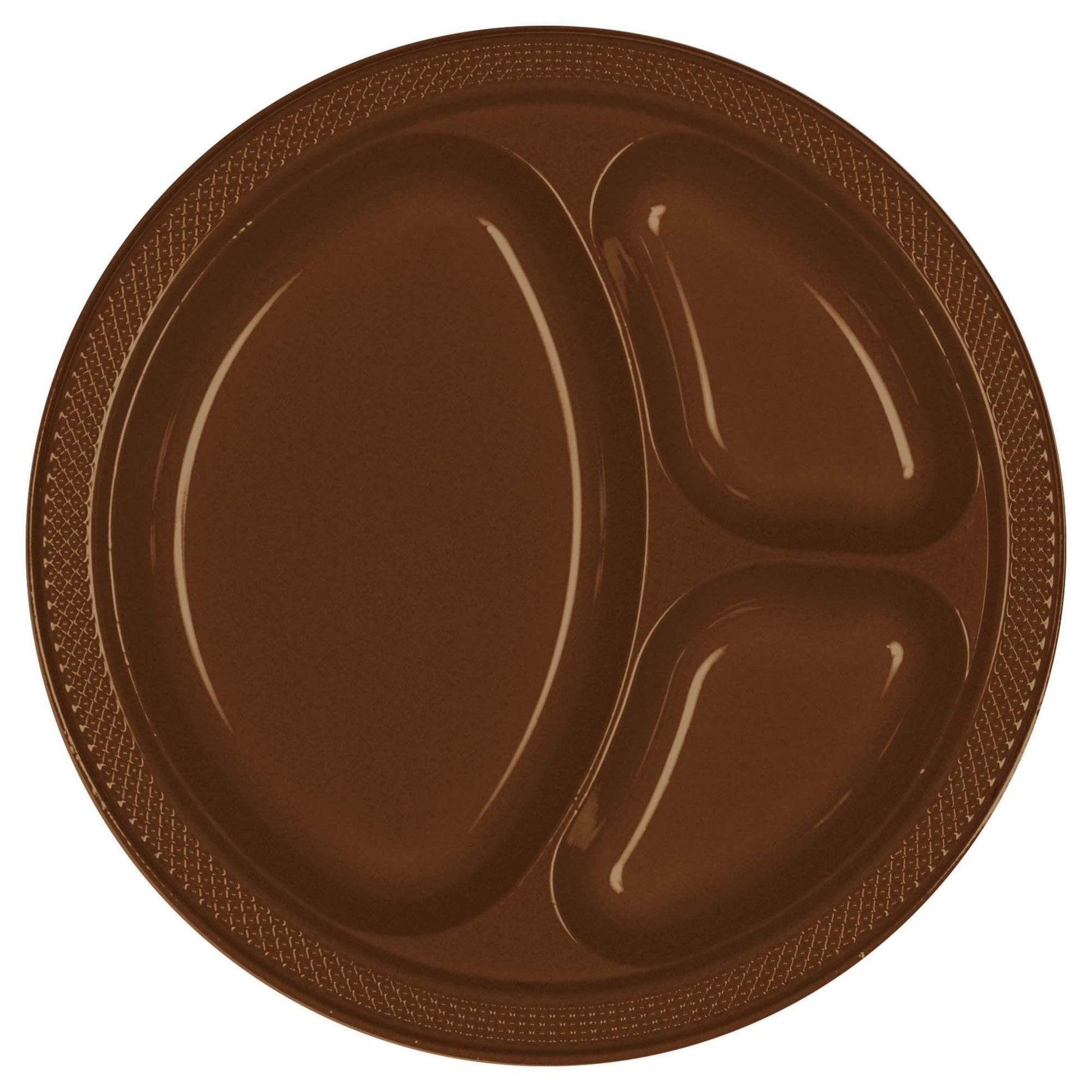 Amscan Party Supplies Choc Bwn 10.25in Divided Plates 20ct 25″ (20 count)