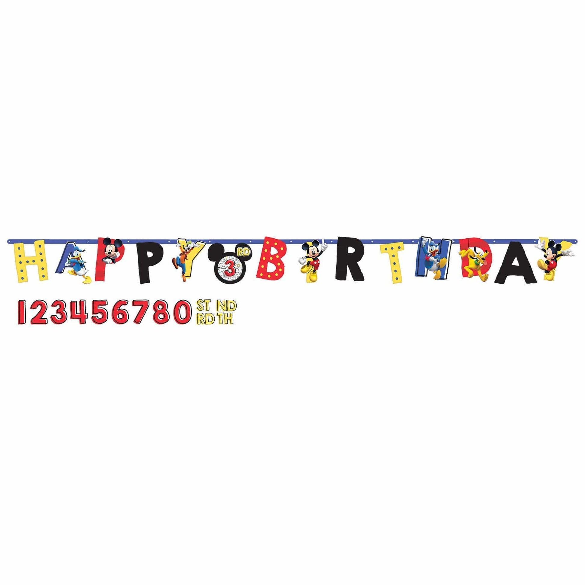 Amscan Party Supplies Disney Mickey on the Go Jumbo Add-An-Age Letter Banner