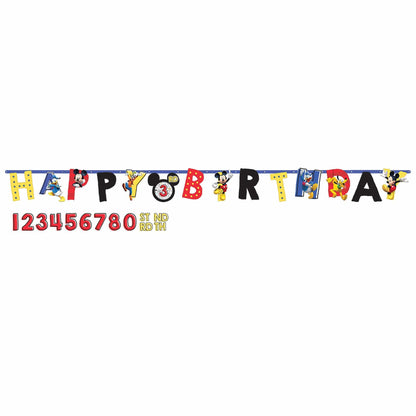 Amscan Party Supplies Disney Mickey on the Go Jumbo Add-An-Age Letter Banner