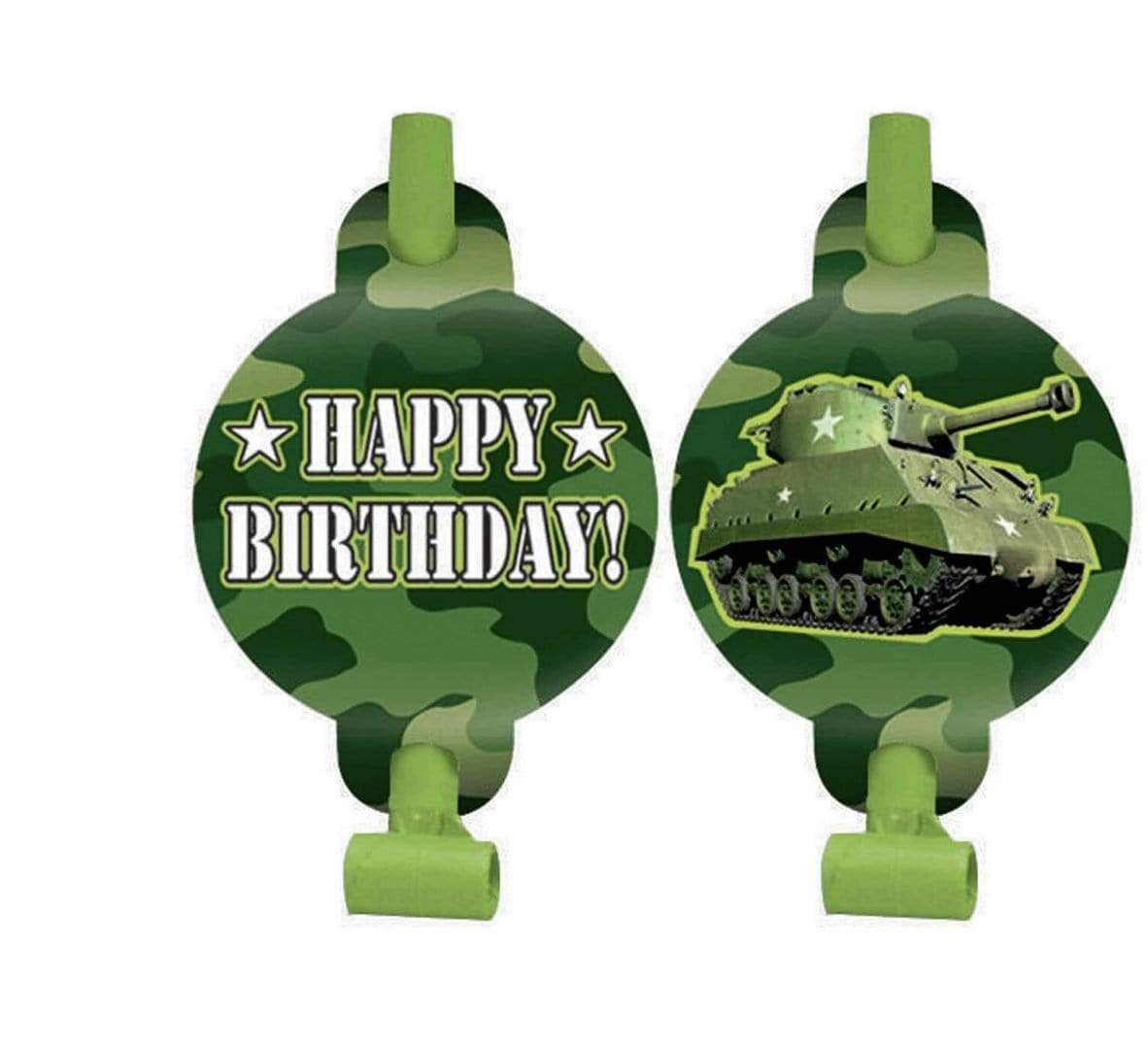 Amscan Party Supplies Happy Birthday Blowouts Camo   (8 count)