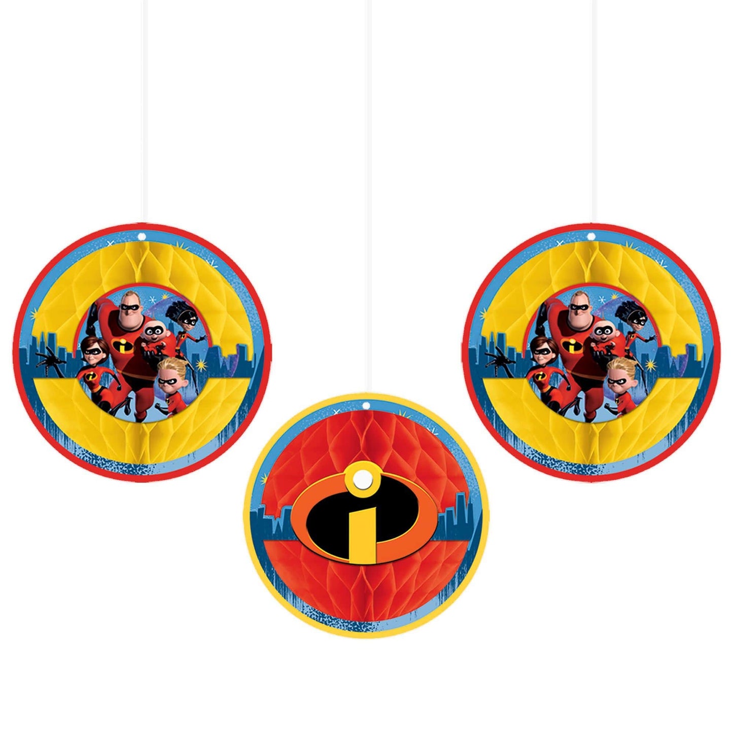 Amscan Party Supplies Incredibles 2 Honeycomb Decorations (3 count)