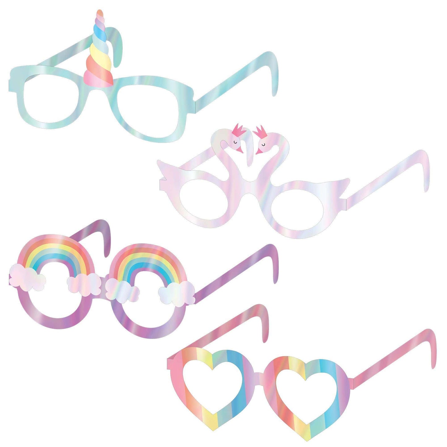 Amscan Party Supplies Magical Rainbow Foil Glasses (8 count)