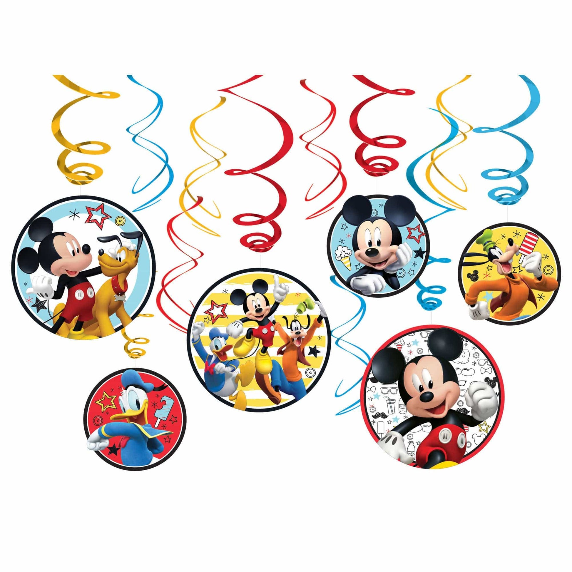 Amscan Party Supplies Mickey Mouse Swirl Decorations (12 count)