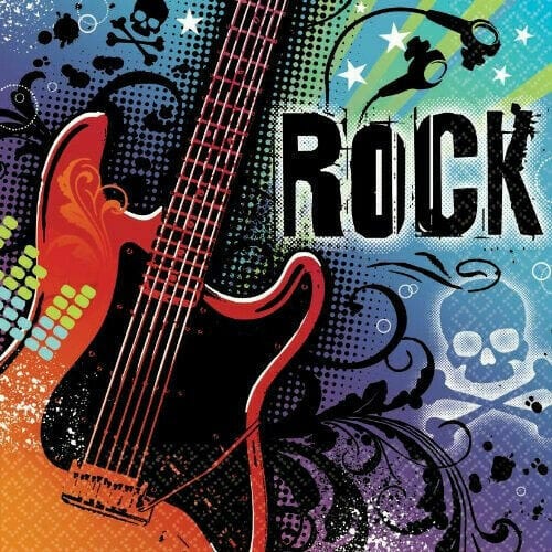 Amscan Party Supplies Mid Count Rock Star Beverage Napkins (36 count)