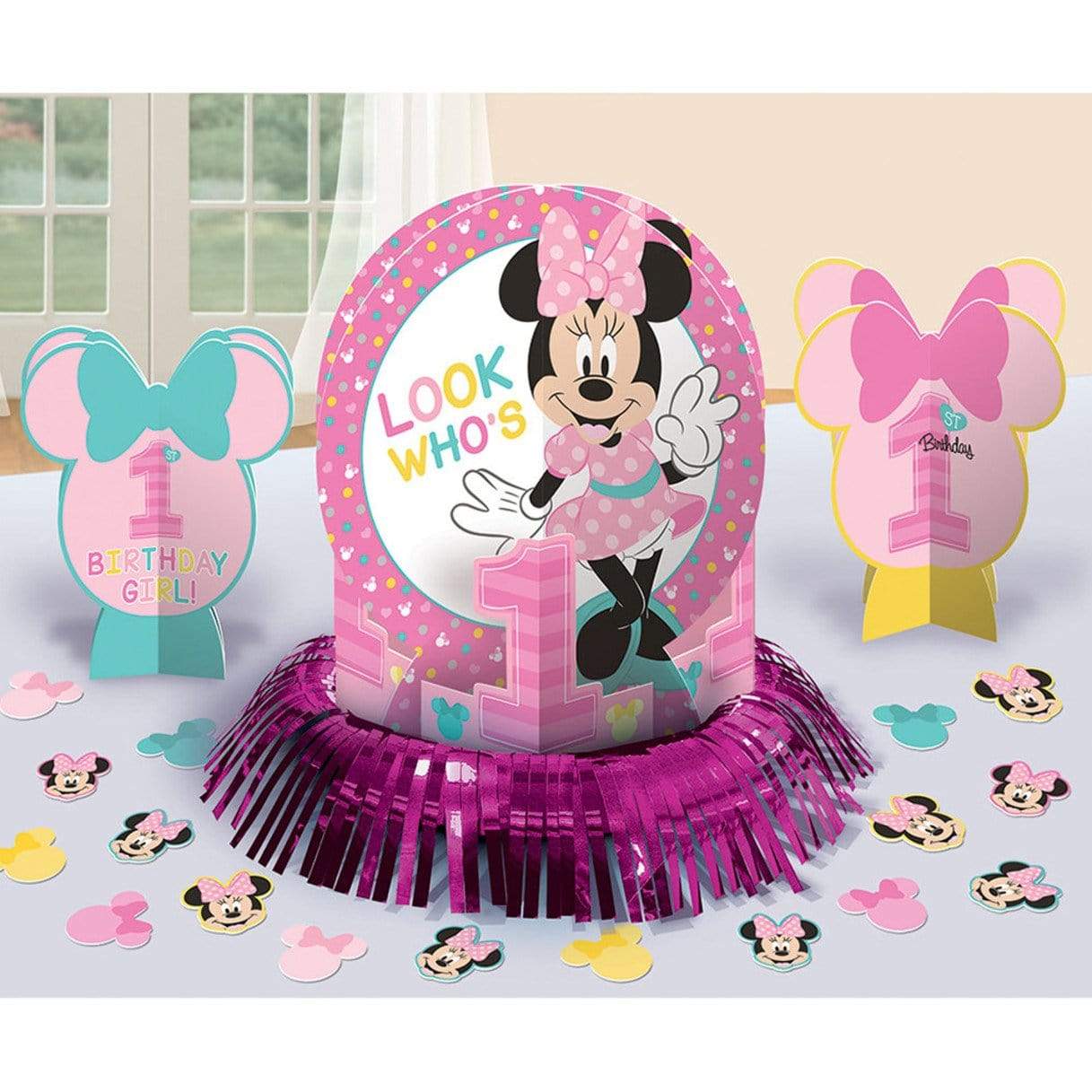Amscan Party Supplies Minnie Fun One Table Deco Kit (23 count)