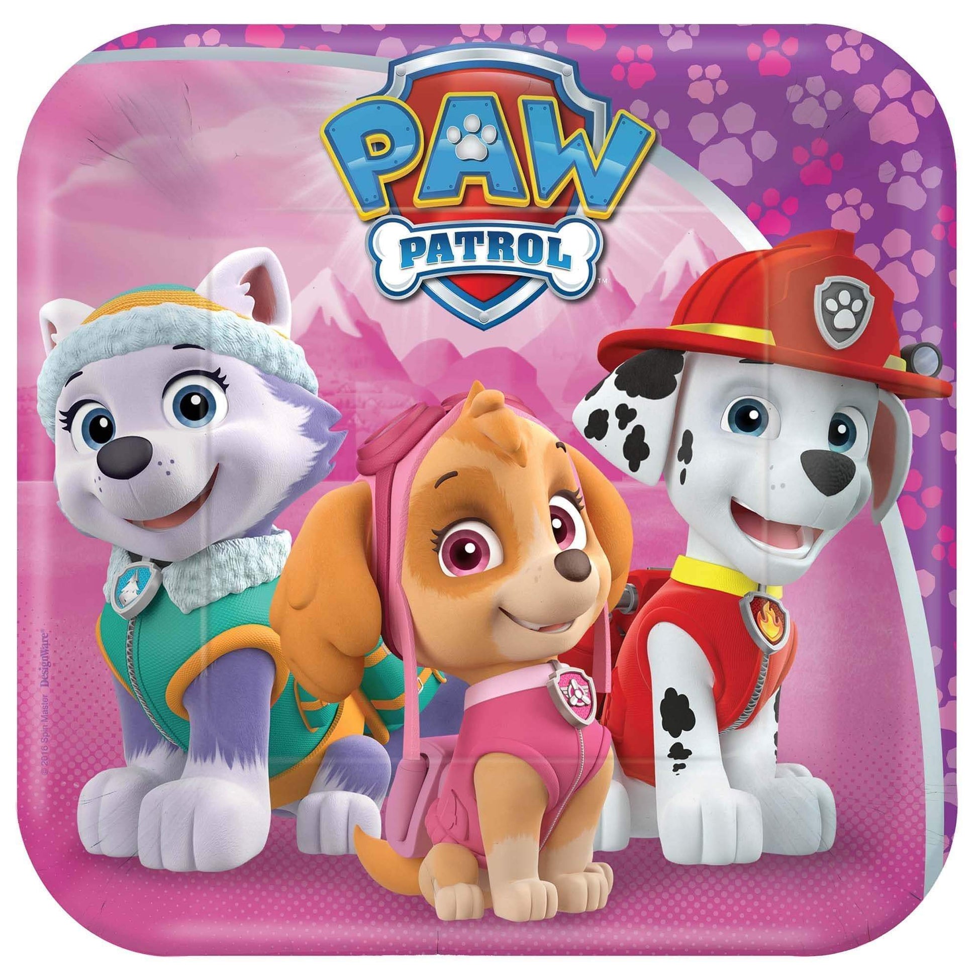 Amscan Party Supplies Paw Patrol Girl 7in Square Plates 7″ (8 count)