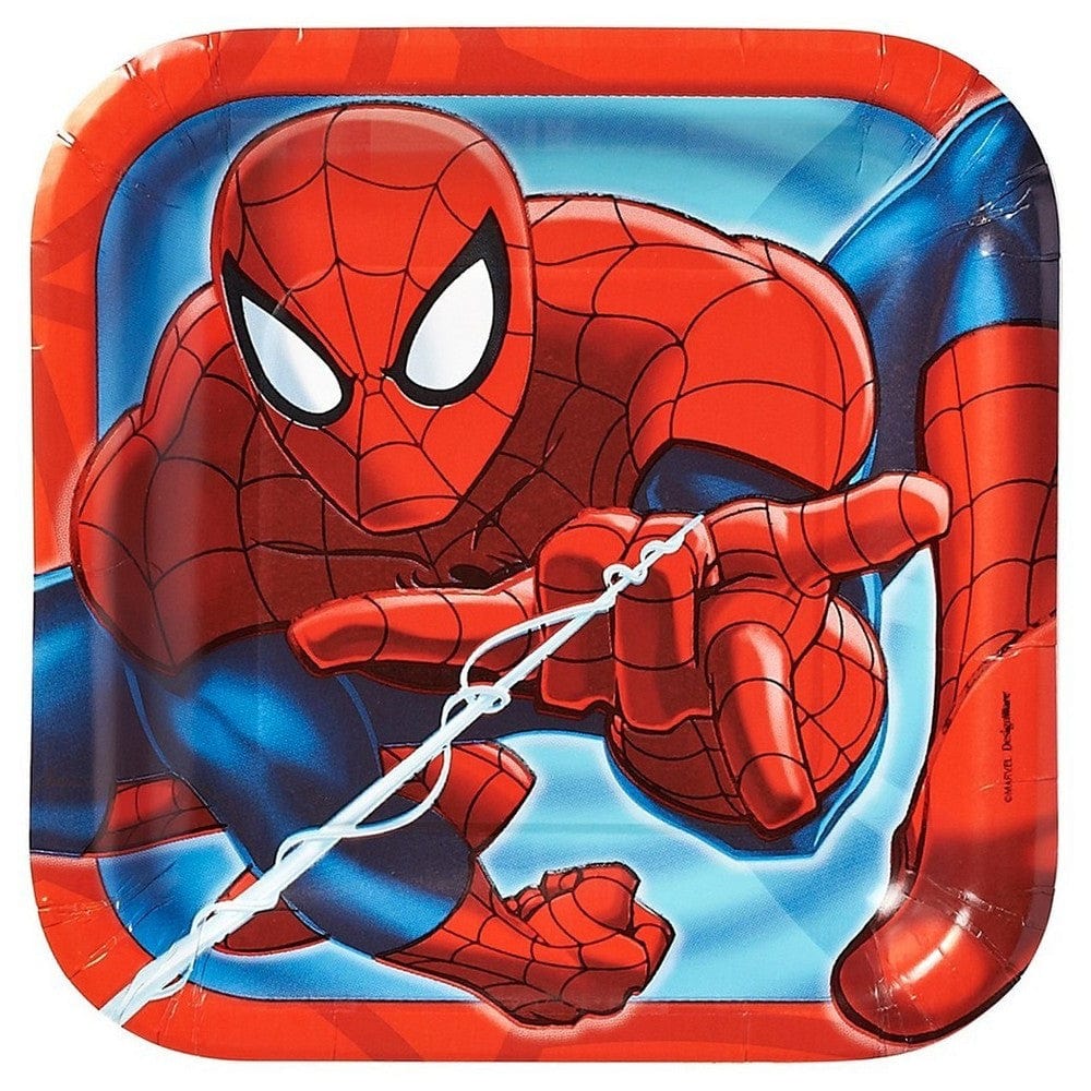 Amscan Party Supplies Spider Man Square Plates 7″ (8 count)