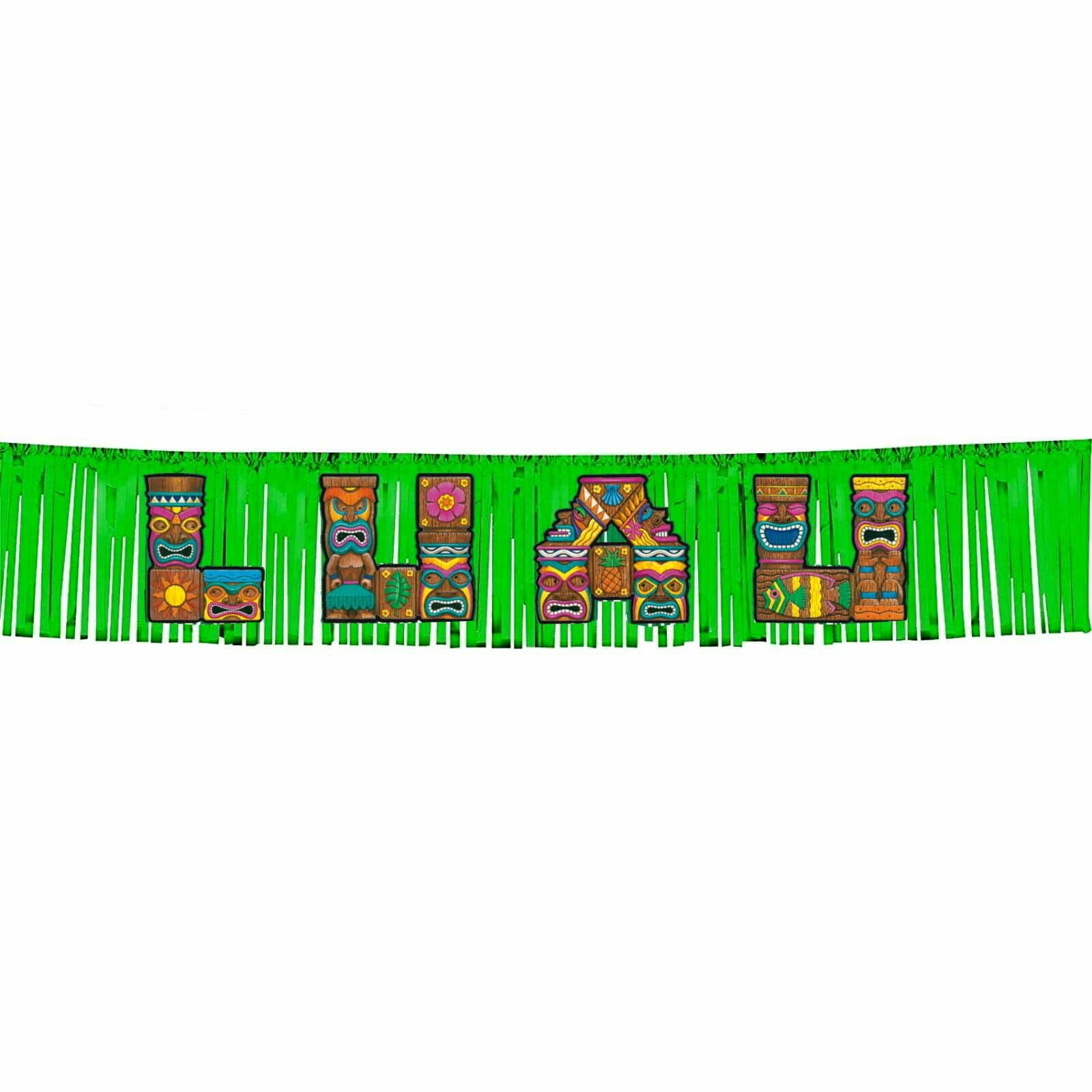 Amscan Party Supplies TiKi LUAU LETTERS METALLIC FRINGED BANNER