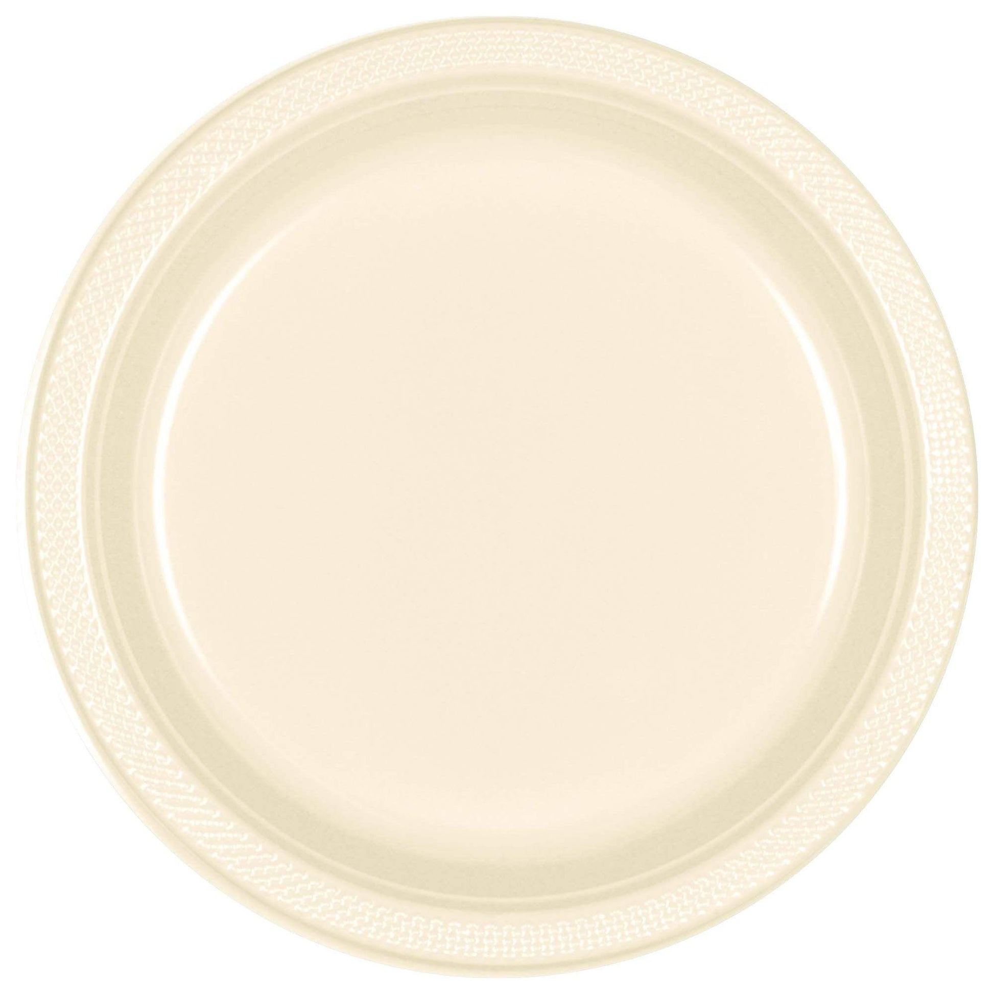 Amscan Party Supplies Vanilla Cream Plates 20ct 9″ (20 count)