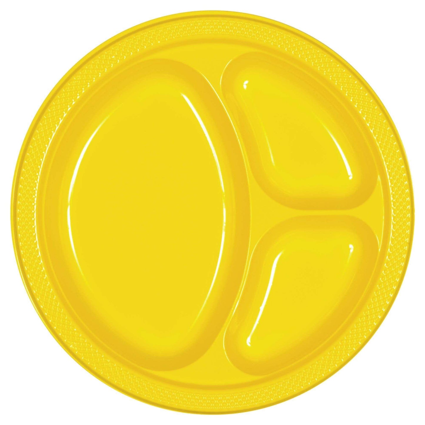 Amscan Party Supplies Yellow Sunshine 10.25in Divided Plates 20ct 25″ (20 count)