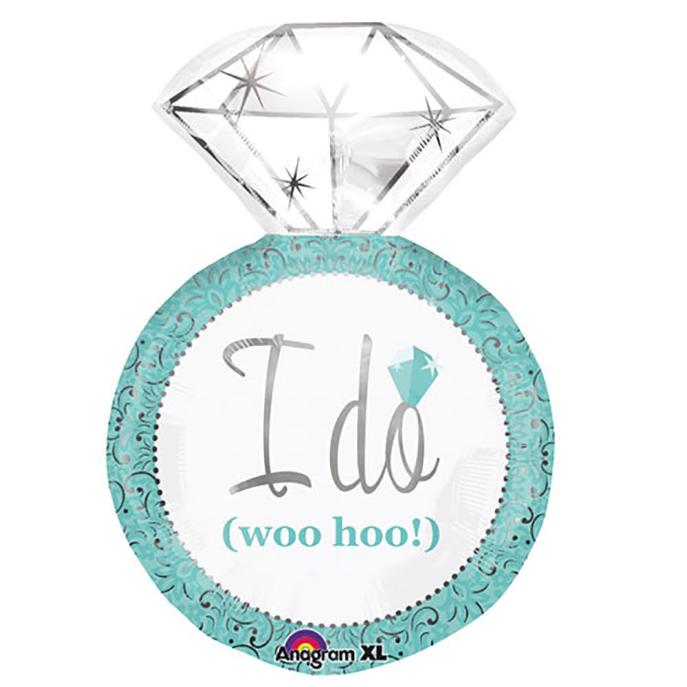 Blue I Do Woo Hoo Wedding Ring 27″ Balloon