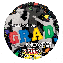 Break Out The Grad Moves 28″ Sing-a-Tune Balloon