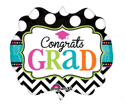 Anagram Congrats Grad Retro Chevron Marquee 26″ Balloon