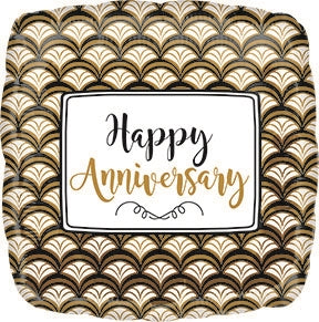 18" Anniversary Celebration - Gold Scallop (10ct) - Anagram
