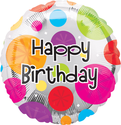 Anagram Mylar & Foil 18" B-day Colorful Dots Foil Balloons
