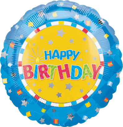 Anagram Mylar & Foil 18" B-day Confetti Foil Balloons
