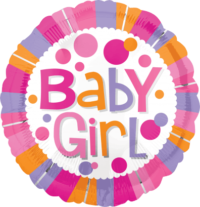 Anagram Mylar & Foil 18" Baby Girl Stripes Foil Balloons