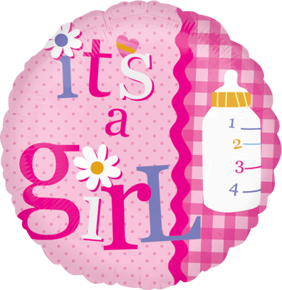 18" Its a Baby Girl Bottle Foil Balloons