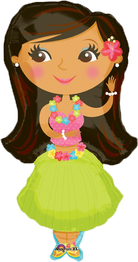 Anagram Mylar & Foil 35" Hula Girl Luau Balloon