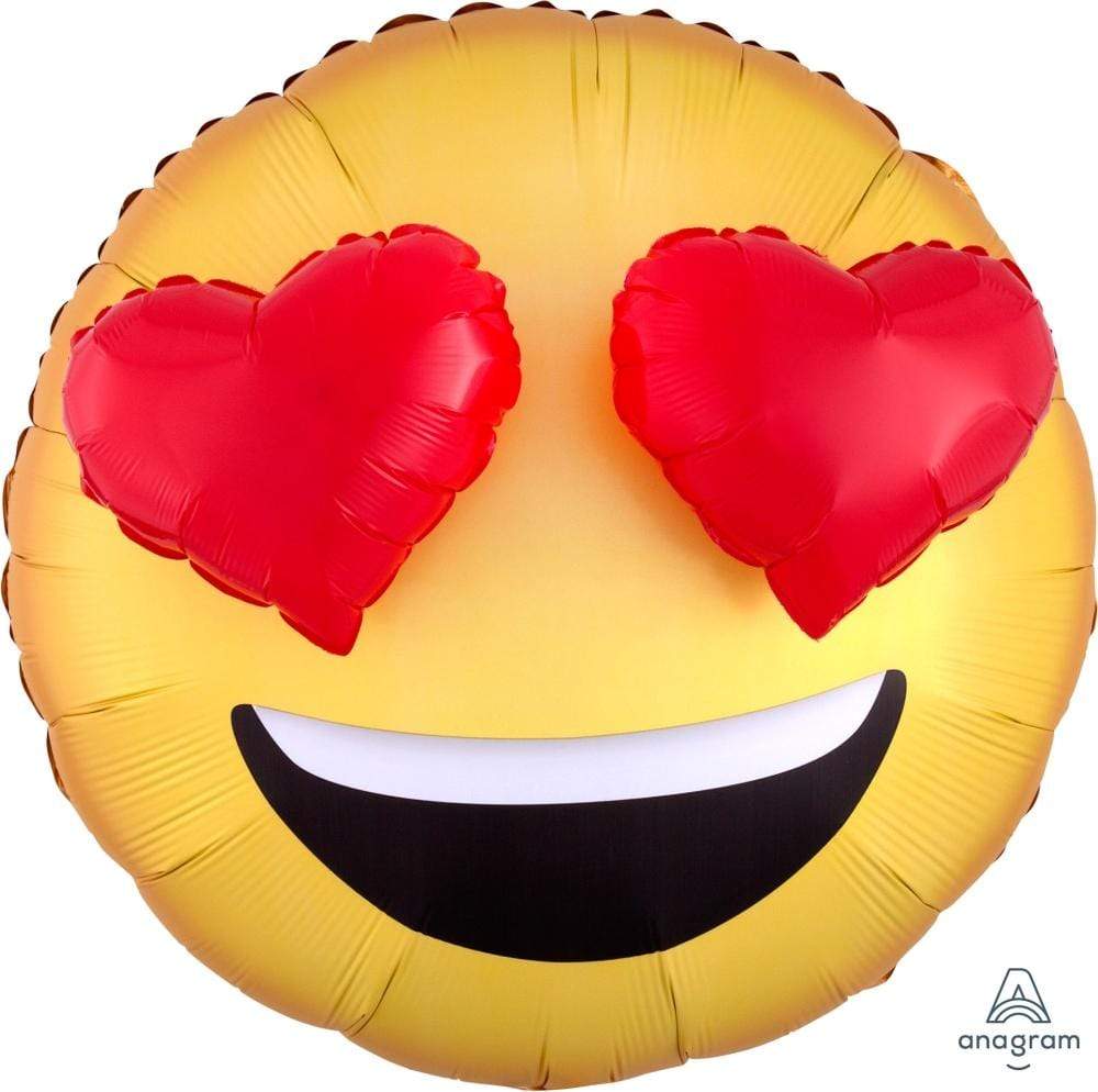 Anagram Mylar & Foil 3D Emoji Heart Eyes 28″ Balloon