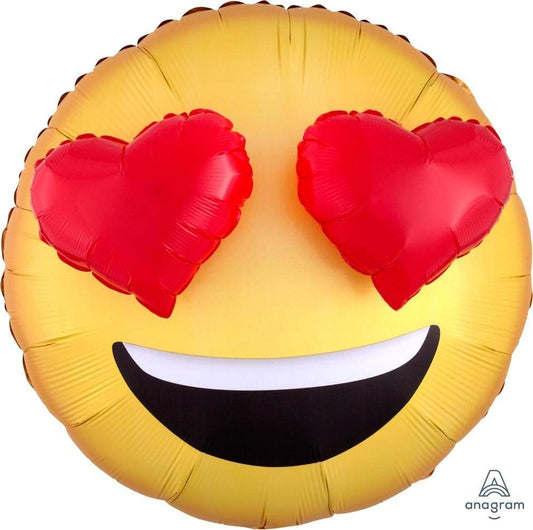 Anagram Mylar & Foil 3D Emoji Heart Eyes 28″ Balloon