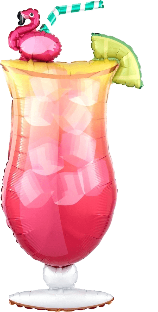 Anagram Mylar & Foil 41" Tropical Flamingo Drink Balloon