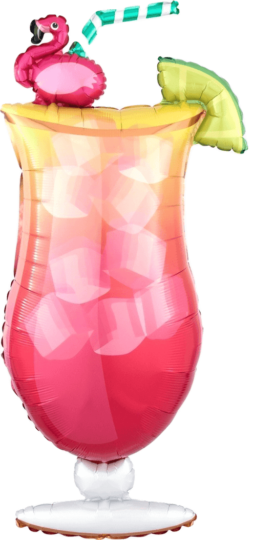Anagram Mylar & Foil 41" Tropical Flamingo Drink Balloon