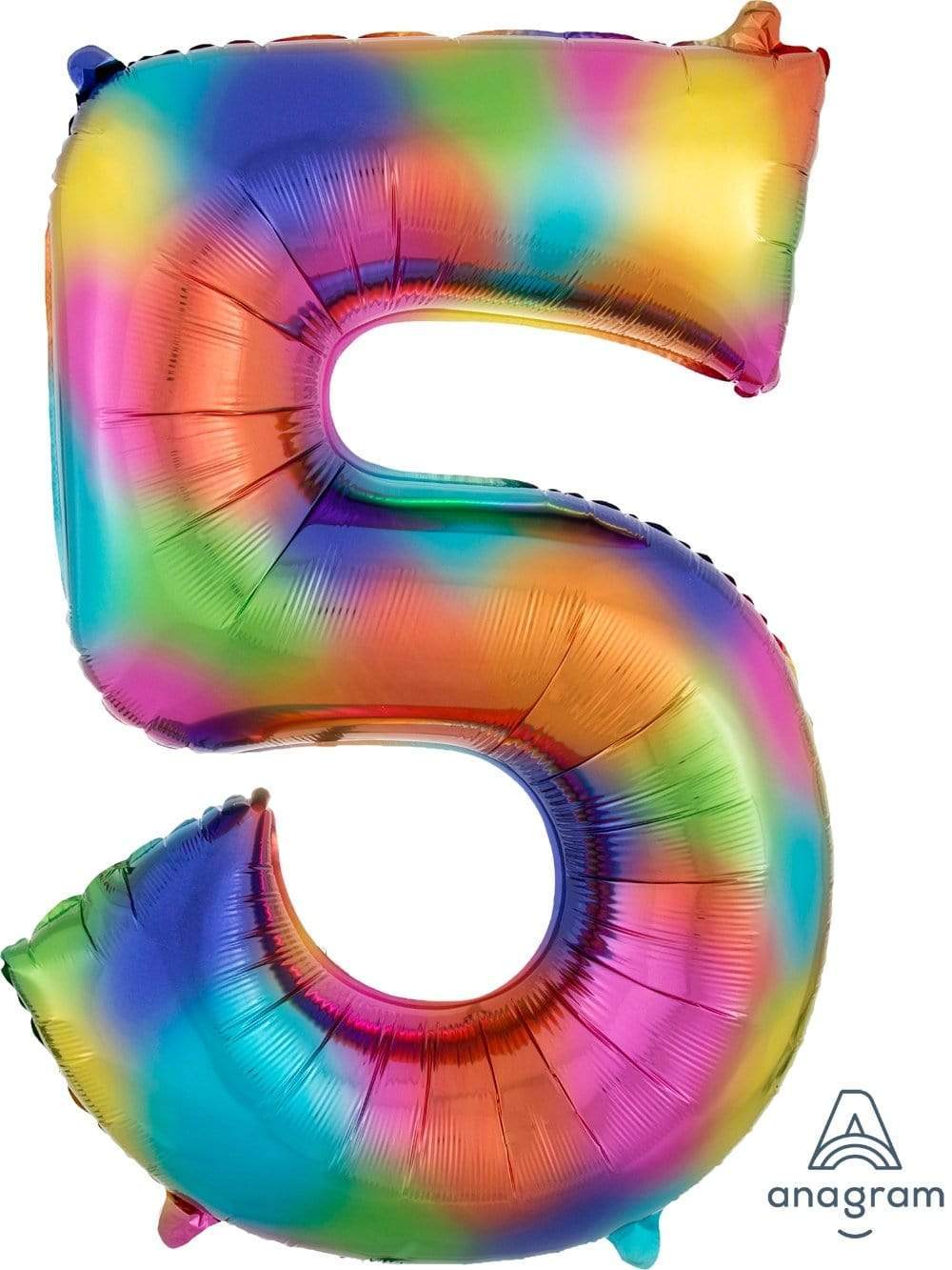 Anagram Mylar & Foil 5 Rainbow Splash 34″ Numbers