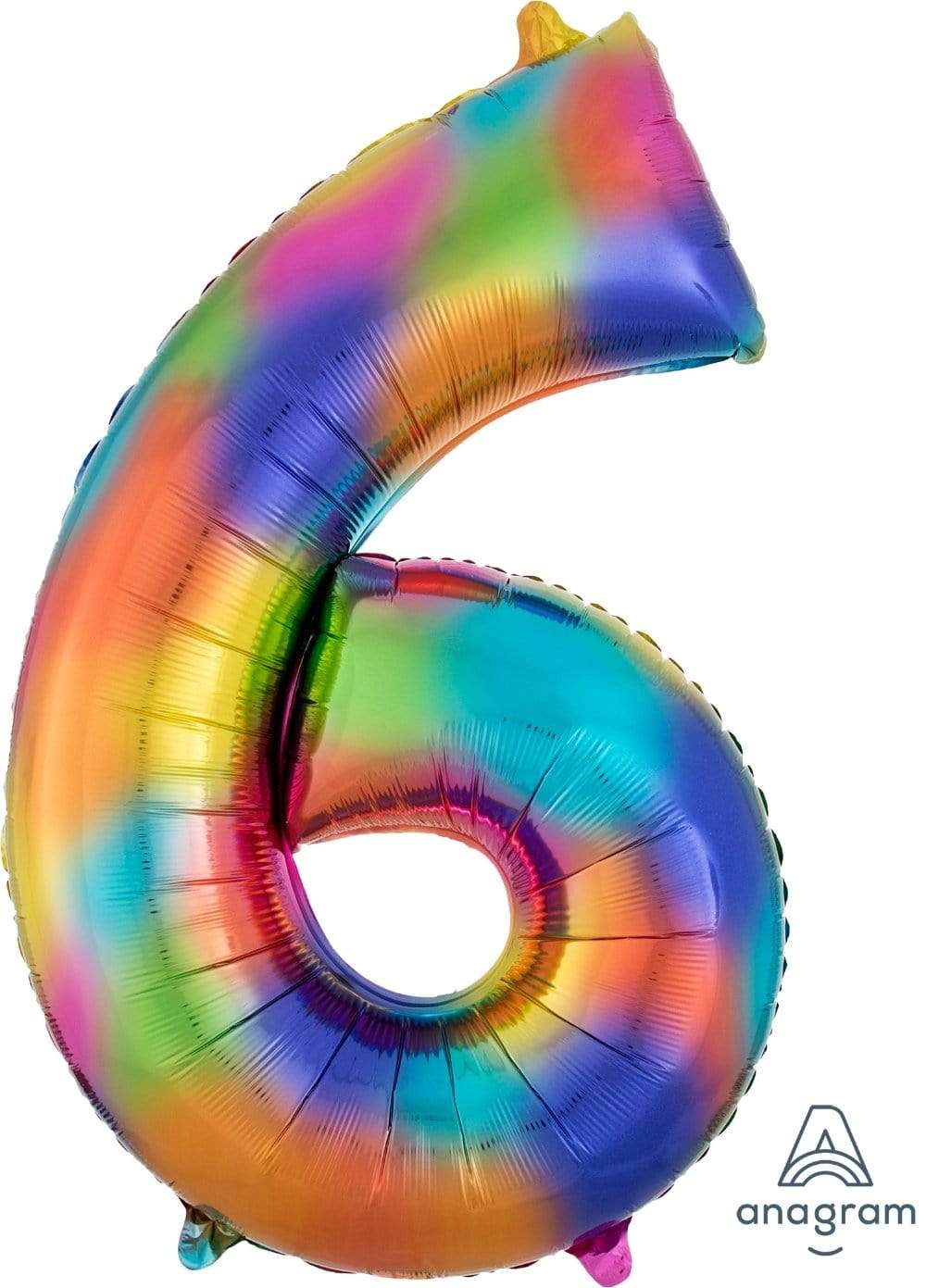 Anagram Mylar & Foil 6 Rainbow Splash 34″ Numbers