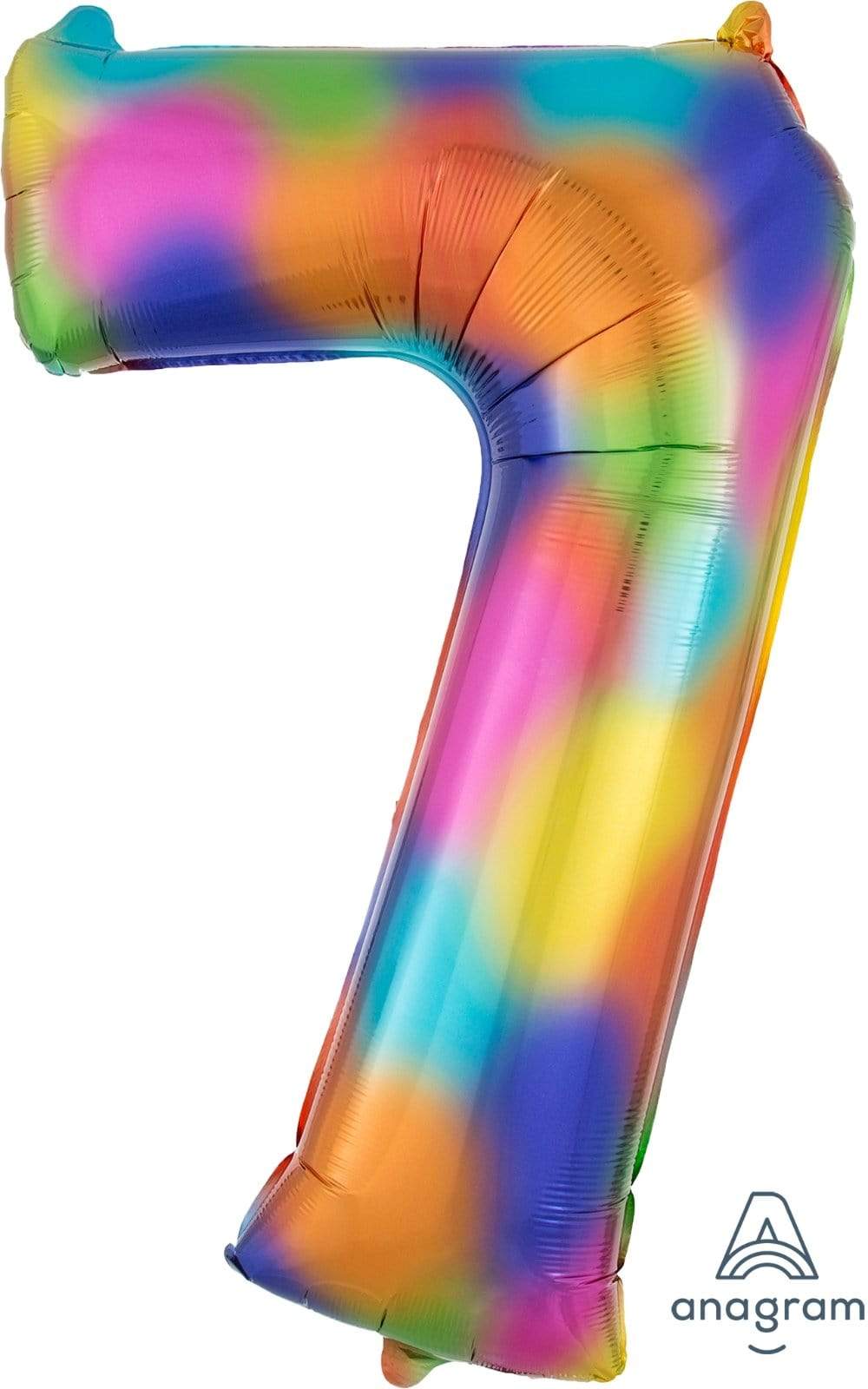 Anagram Mylar & Foil 7 Rainbow Splash 34″ Numbers