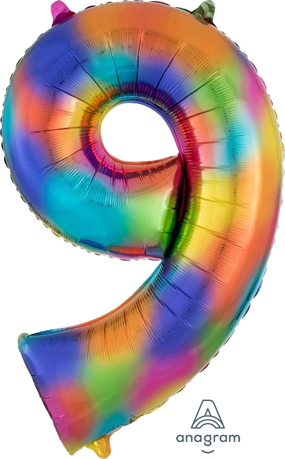 Anagram Mylar & Foil 9 Rainbow Splash 34″ Numbers