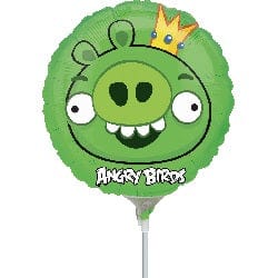 Anagram Mylar & Foil Angry Birds King Pig  (requires heat-sealling 9″ Balloon