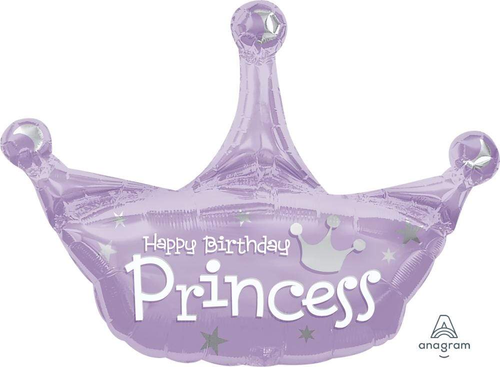Anagram Mylar & Foil Birthday Princess Crown 34" Mylar Foil Balloon
