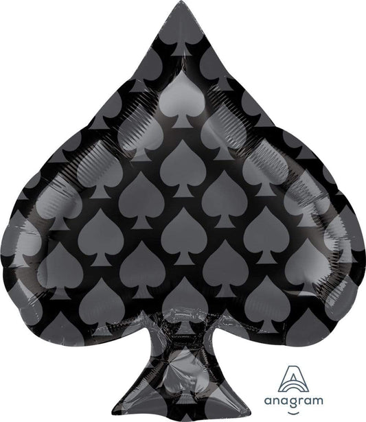 Anagram Mylar & Foil Black Spade 22" Mylar Foil Balloon