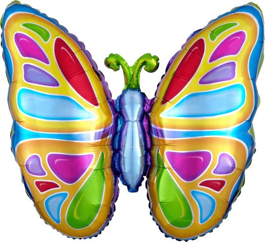 Anagram Mylar & Foil Bright Butterfly 25" Mylar Foil Balloon