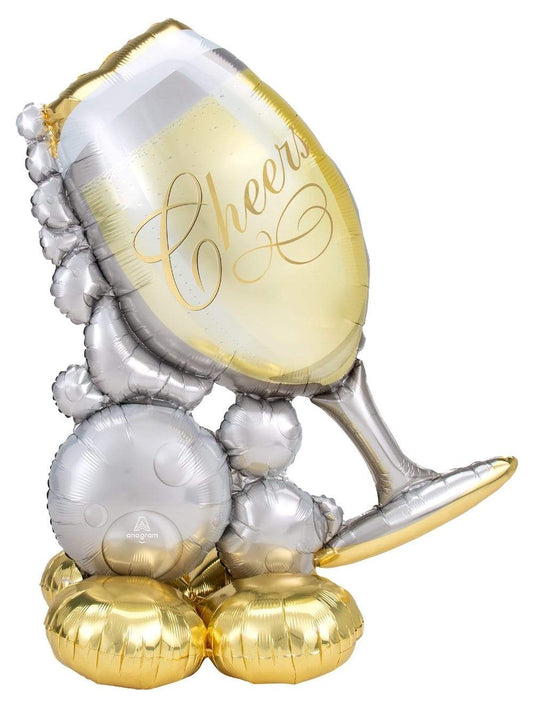 Anagram Mylar & Foil Bubbly Wine Glass 51″ AirLoonz Balloon