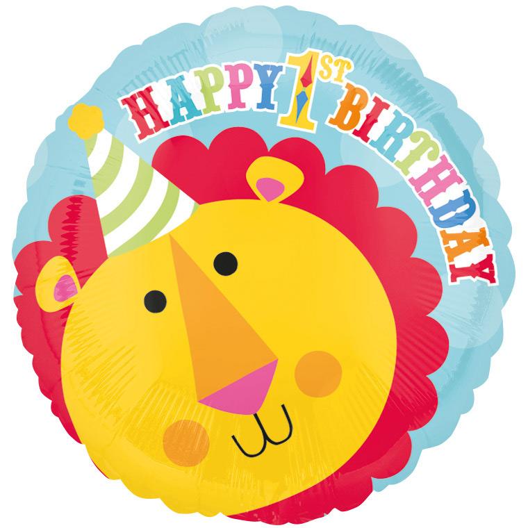 Anagram Mylar & Foil Circus Lion 1st Birthday 18″ Balloon