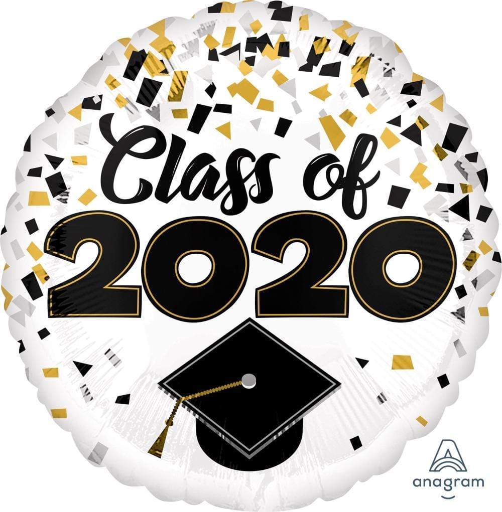 Anagram Mylar & Foil Class of 2020 Graduation Confetti 18" Round Balloon