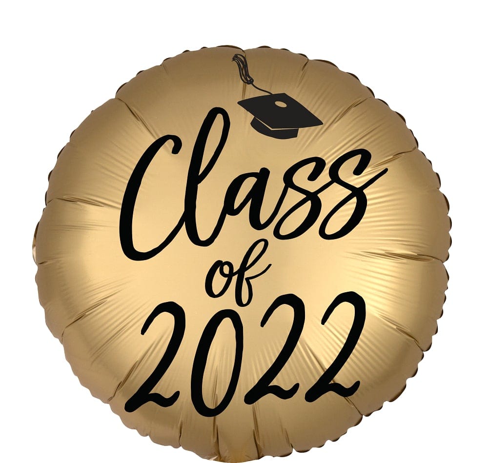 Anagram Mylar & Foil Class of 2022 Satin Gold 18″ Balloon