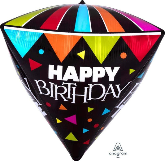 Anagram Mylar & Foil Cone HBD Party Time 17" Mylar Foil Balloon