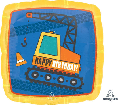 Anagram Mylar & Foil Construction Happy Birthday Balloon Bouquet